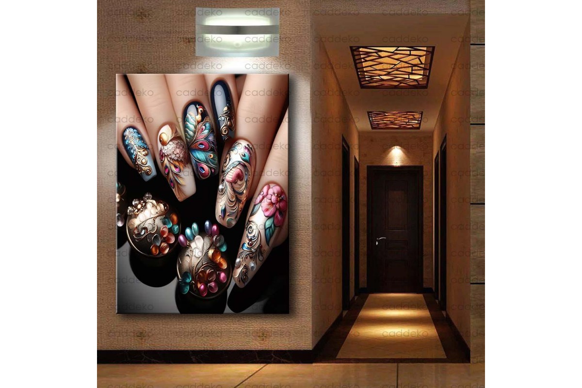 Tırnak Süsleme, Nail Art Kanvas tablosu dkm-trn7